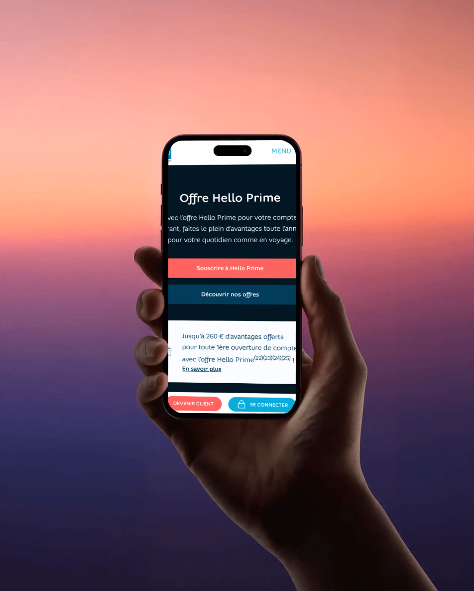 Hello Prime offer shown in the app