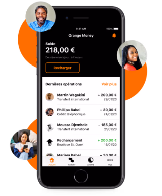 Orange Money app: balance and latest transactions